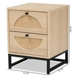 Nightstands-Kirkland's Home Natural Wood Rat Cut Out Nights D Tan