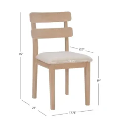 Dining Chairs-Kirkland's Home Natural Wood Slatted Back Dining Chairs, Set Of 2 Gray