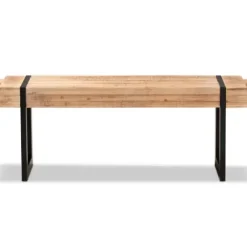 Benches & Ottomans-Kirkland's Home Natural Wood Stack Industrial Bench