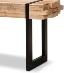 Benches & Ottomans-Kirkland's Home Natural Wood Stack Industrial Bench