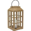 Lanterns-Kirkland's Home Natural Wood Windowpane Lantern, 22 In. Tan