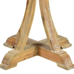 Accent & End Tables-Kirkland's Home Natural Wooden Arched Base Round Top Accent Table Tan