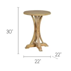 Accent & End Tables-Kirkland's Home Natural Wooden Arched Base Round Top Accent Table Tan