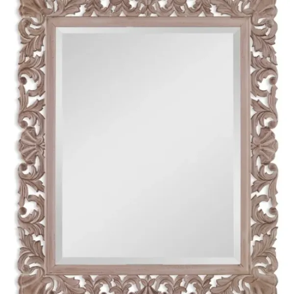 Decorative Mirrors-Kirkland's Home Natural Wooden Beveled Wall Mirror