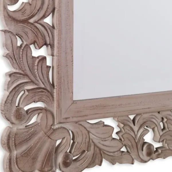 Decorative Mirrors-Kirkland's Home Natural Wooden Beveled Wall Mirror