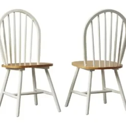 Dining Chairs-Kirkland's Home Natural Wooden Dining Chairs, Set Of 2 White