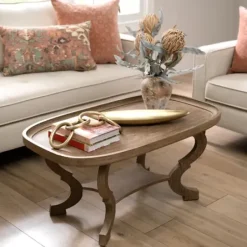 Coffee Tables-Kirkland's Home Natural Wooden Parker Coffee Table Brown