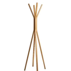 Entryway Furniture-Kirkland's Home Natural Wooden Tripod Leg Coat Rack