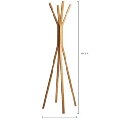 Entryway Furniture-Kirkland's Home Natural Wooden Tripod Leg Coat Rack