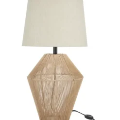 Table Lamps-Kirkland's Home Natural Woven Jute Urn Table Lamp Tan