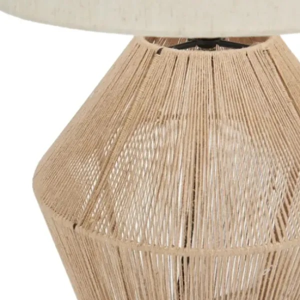 Table Lamps-Kirkland's Home Natural Woven Jute Urn Table Lamp Tan
