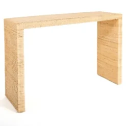 Console Tables-Kirkland's Home Natural Woven Rat Console Table Tan