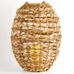 Lanterns-Kirkland's Home Natural Woven Rat Led Lantern, 16 In. Tan