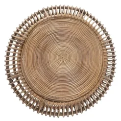 Coffee Tables-Kirkland's Home Natural Woven Rat Round Coffee Table Tan