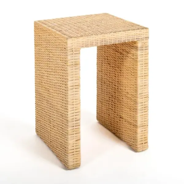 Accent & End Tables-Kirkland's Home Natural Woven Rat Side Table Tan