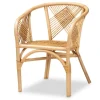 Dining Chairs-Kirkland's Home Natural Woven Rat X-Back Dining Chair Tan