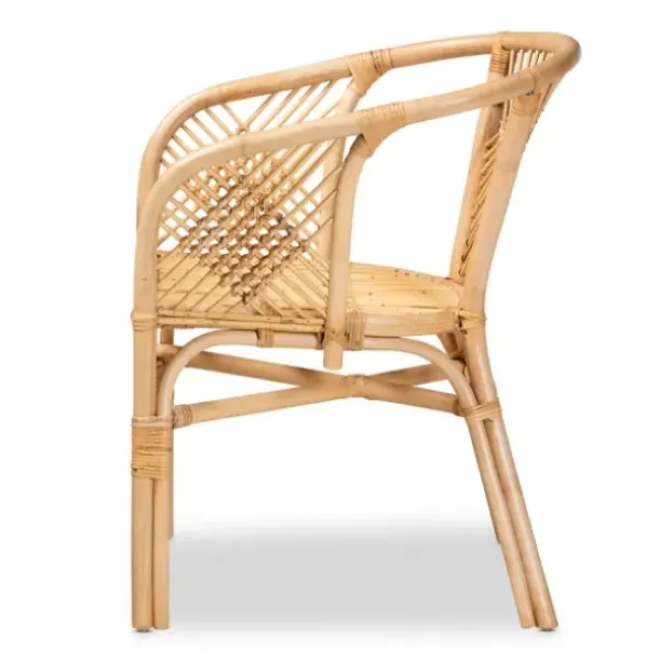 Dining Chairs-Kirkland's Home Natural Woven Rat X-Back Dining Chair Tan