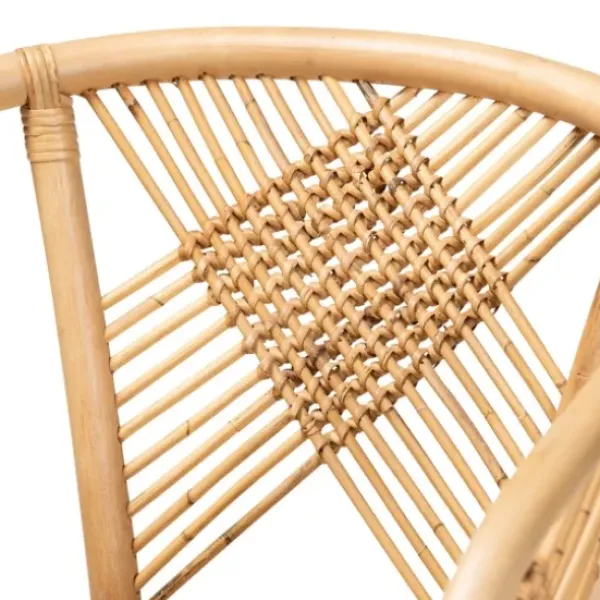 Dining Chairs-Kirkland's Home Natural Woven Rat X-Back Dining Chair Tan