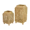 Lanterns-Kirkland's Home Natural Woven Rope And Wood Lanterns, Set Of 2 Tan