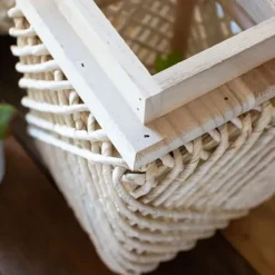 Lanterns-Kirkland's Home Natural Woven Rope And Wood Lanterns, Set Of 2 Tan