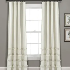 Curtains & Drapes-Kirkland's Home Natural Woven Single Curtain Panel, 84 In. Tan
