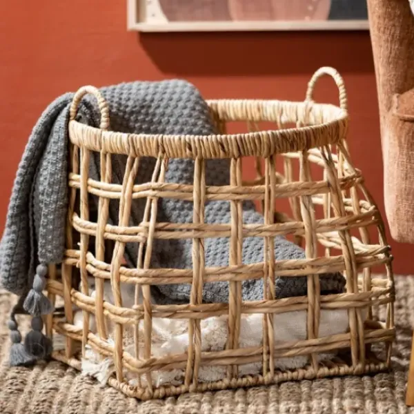 Baskets & Boxes-Kirkland's Home Natural Woven Water Hyacinth Baskets, Set Of 2 Tan