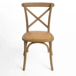 Dining Chairs-Kirkland's Home Natural X Frame Cane Seat Dining Chair Brown