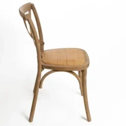 Dining Chairs-Kirkland's Home Natural X Frame Cane Seat Dining Chair Brown