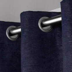 Curtains & Drapes-Kirkland's Home Navy & White Stripe Cafe Curtain Panel Set, 24 In. Blue