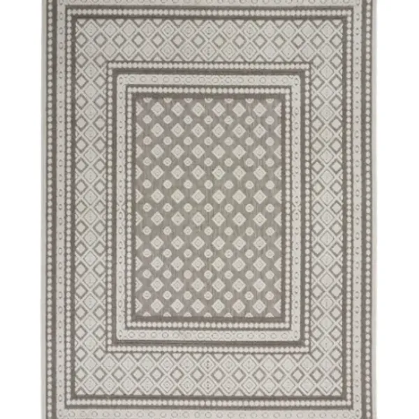 Outdoor Rugs-Kirkland's Home Navy Adelaide Trellis Outdoor Area Rug, 6X9 Blue