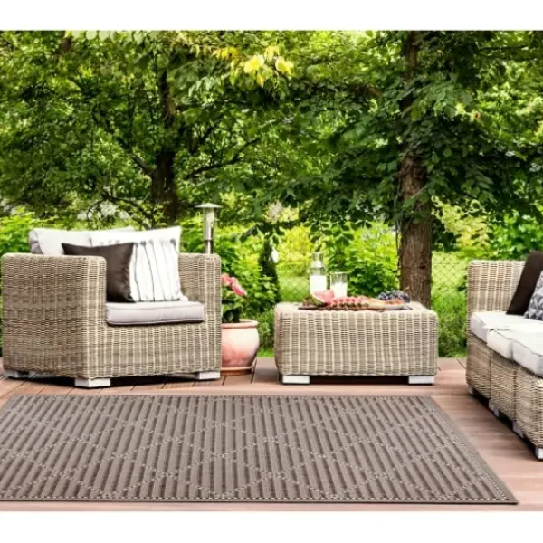 Outdoor Rugs-Kirkland's Home Navy Adelaide Woven Outdoor Area Rug, 6X9 Blue