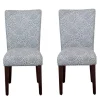 Dining Chairs-Kirkland's Home Navy And Cream Floral Parsons Chairs, Set Of 2 Blue/Tan