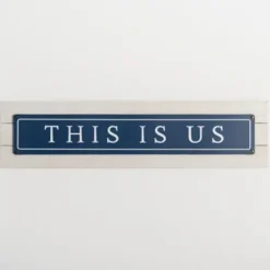 Wall Quotes & Signs-Kirkland's Home Navy And White This Is Us Wall Plaque Blue/White