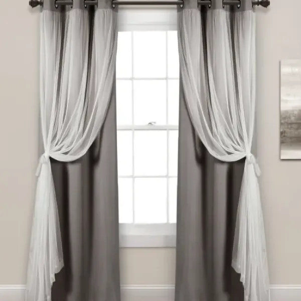 Curtains & Drapes-Kirkland's Home Navy Back Tab Blackout Curtain Panel Set, 84 In. Blue