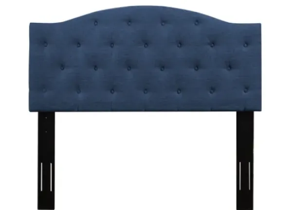 Beds & Headboards-Kirkland's Home Navy Bryne Button Tufted Full/Queen Headboard Blue
