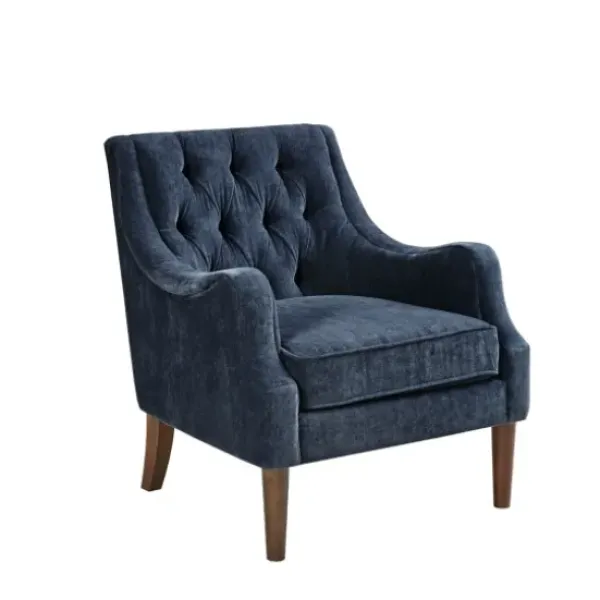 Accent Chairs-Kirkland's Home Navy Button Tufted Accent Chair Blue