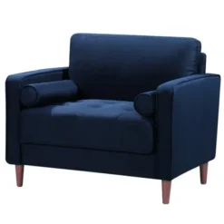 Accent Chairs-Kirkland's Home Navy Chelsea Modern Accent Chair Blue