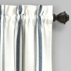 Curtains & Drapes-Kirkland's Home Navy Chevron 2-Pc. Panel Curtain Set, 84 In. White/Blue