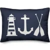 Pillows-Kirkland's Home Navy Coastal Symbols Pillow Blue