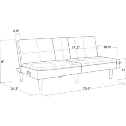 Sofas & Loveseats-Kirkland's Home Navy Console Usb Port Convertible Sofa Blue