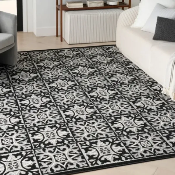 Outdoor Rugs-Kirkland's Home Navy Diamond Indoor/Outdoor Area Rug, 5X7 Blue