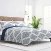 Quilts-Kirkland's Home Navy Diamond Line Reversible 2-Pc. Twin Quilt Set Blue/White
