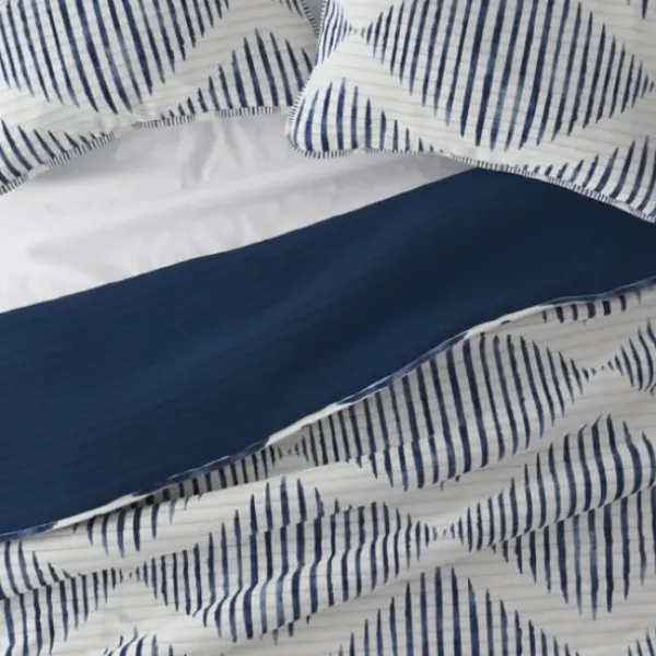 Quilts-Kirkland's Home Navy Diamond Line Reversible 2-Pc. Twin Quilt Set Blue/White