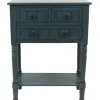 Console Tables-Kirkland's Home Navy 3-Drawer Console Table Blue