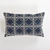 Pillows-Kirkland's Home Navy Embroidered Medallion Lumbar Pillow Blue