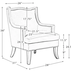 Accent Chairs-Kirkland's Home Navy Faux Leather Wingback Accent Chair Blue