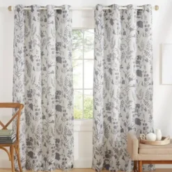 Curtains & Drapes-Kirkland's Home Navy Faux Linen Curtain Panel Set, 84 In. Blue