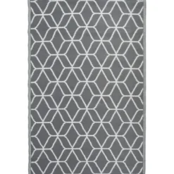 Outdoor Rugs-Kirkland's Home Navy Floral Burst Outdoor Area Rug, 5X7 Blue/Gray