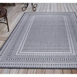 Outdoor Rugs-Kirkland's Home Navy Geo Lattice Outdoor Area Rug, 4X7 Blue