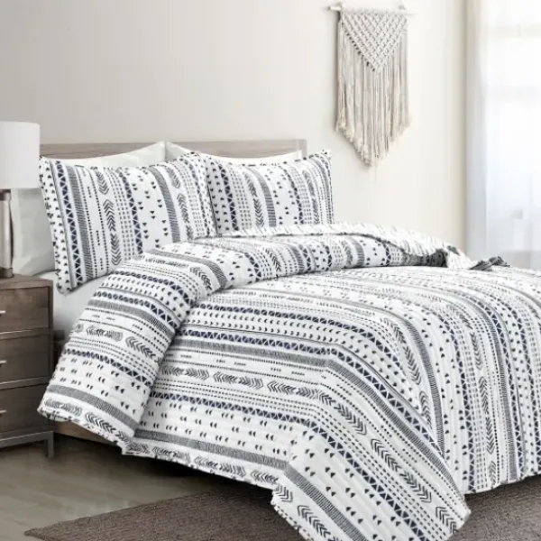 Quilts-Kirkland's Home Navy Geometric Full/Queen Reversible Quilt Set Blue/White